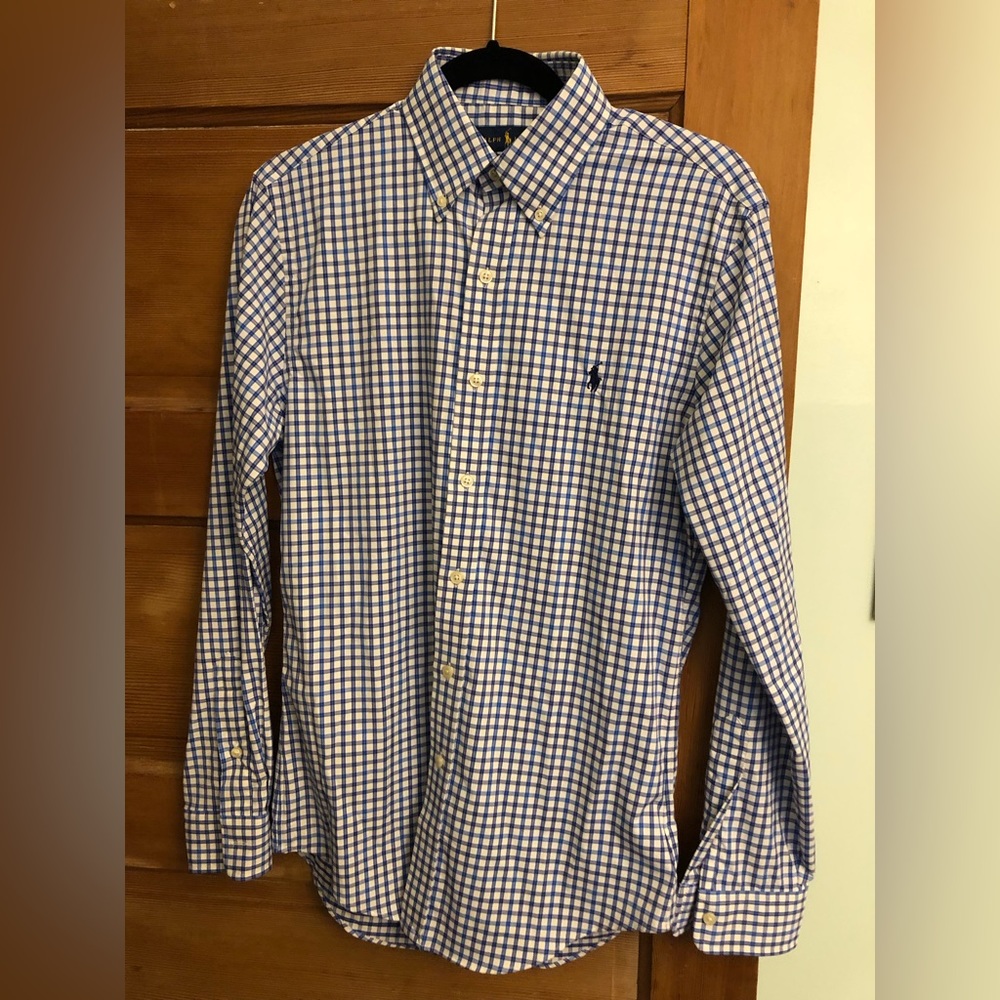 NWOT Men's Ralph Lauren slim Fit Performance Plaid Button Down Shirt SMALL